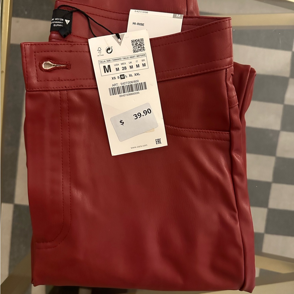 Zara High Rise Pleather Leggings